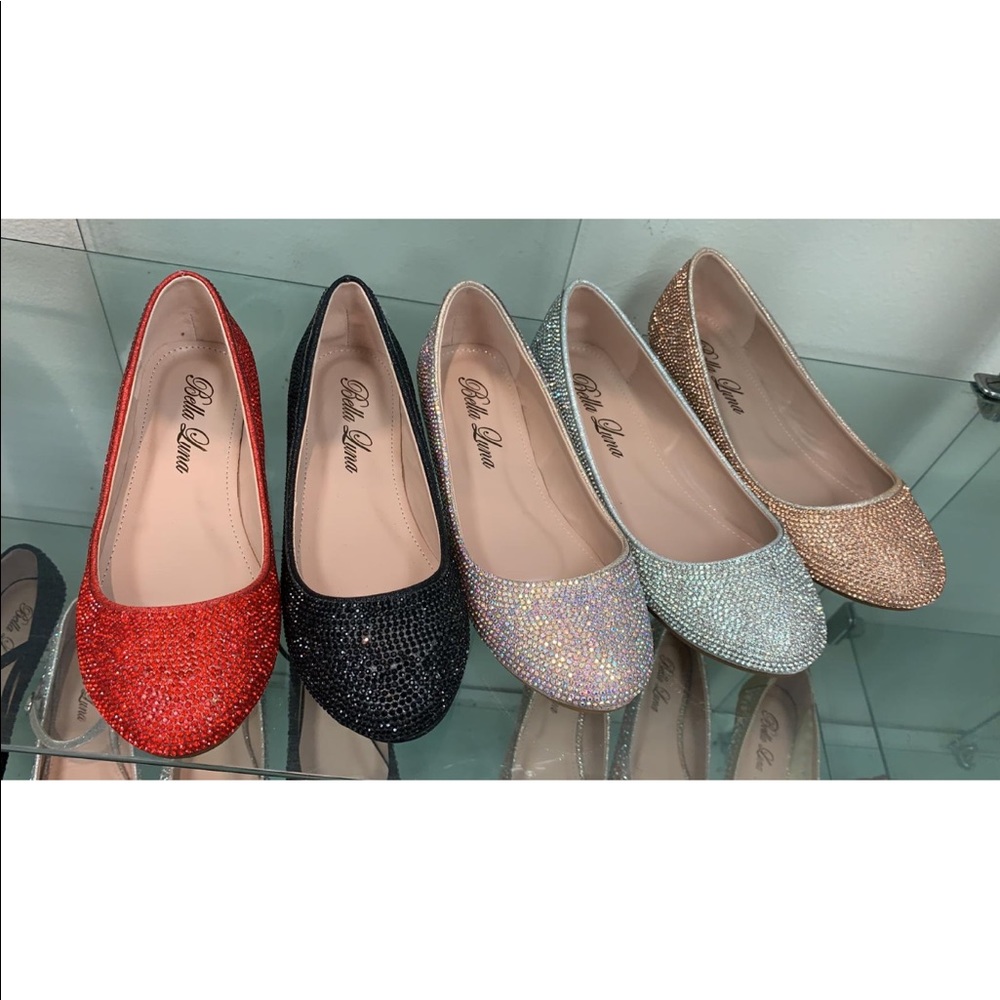 Bella Luna Multi Rhinestone Embellished Round Flat - Picture 4 of 9